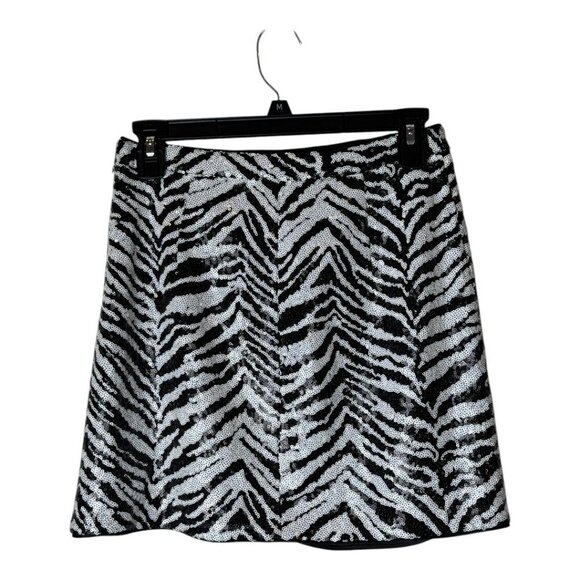 LPA Skirt Women Small Black White Sequin Zebra Print Mini Party Cocktail Sexy - Picture 3 of 10